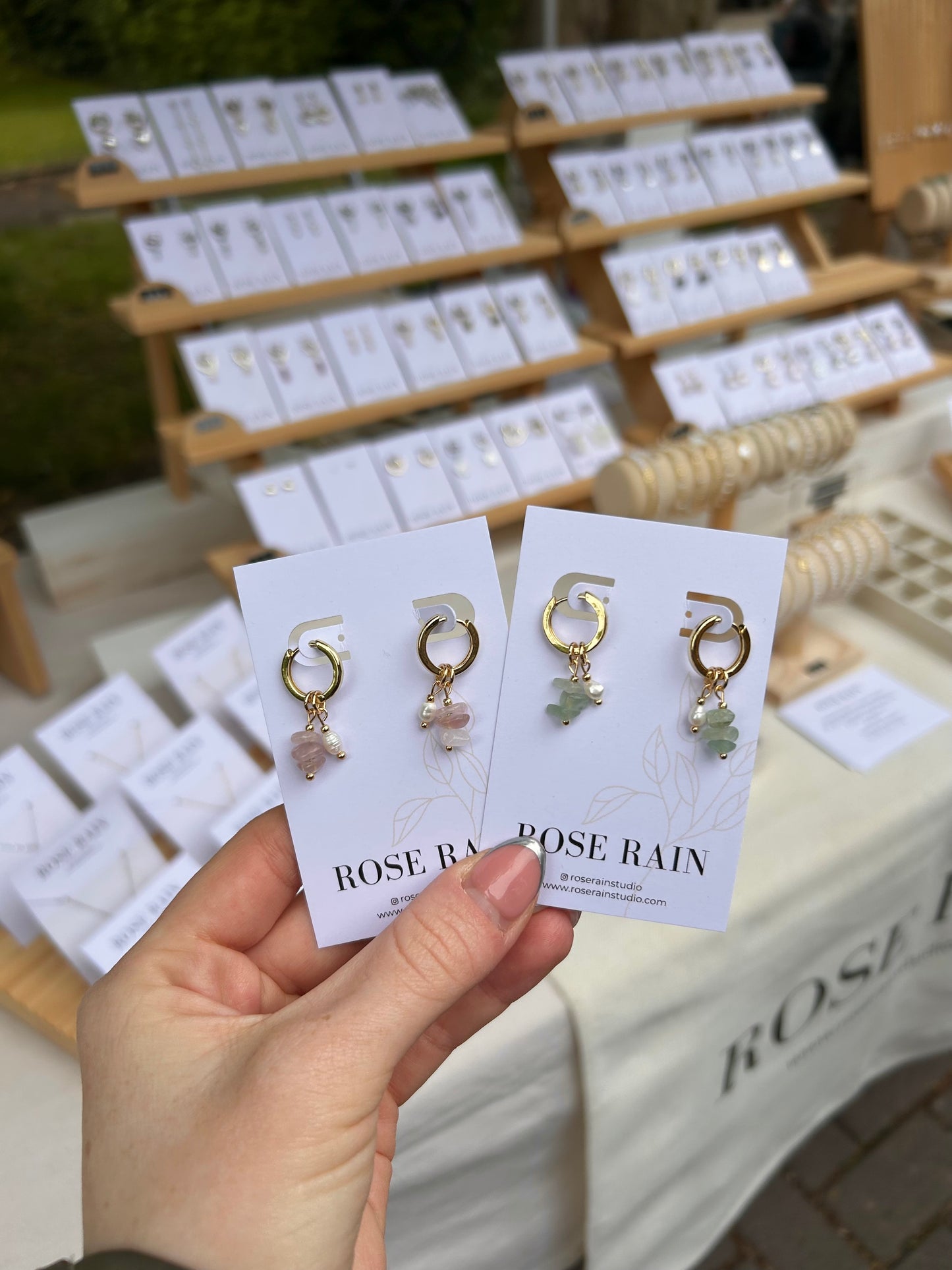 ROSA DETACHABLE CHARM HUGGIE EARRINGS