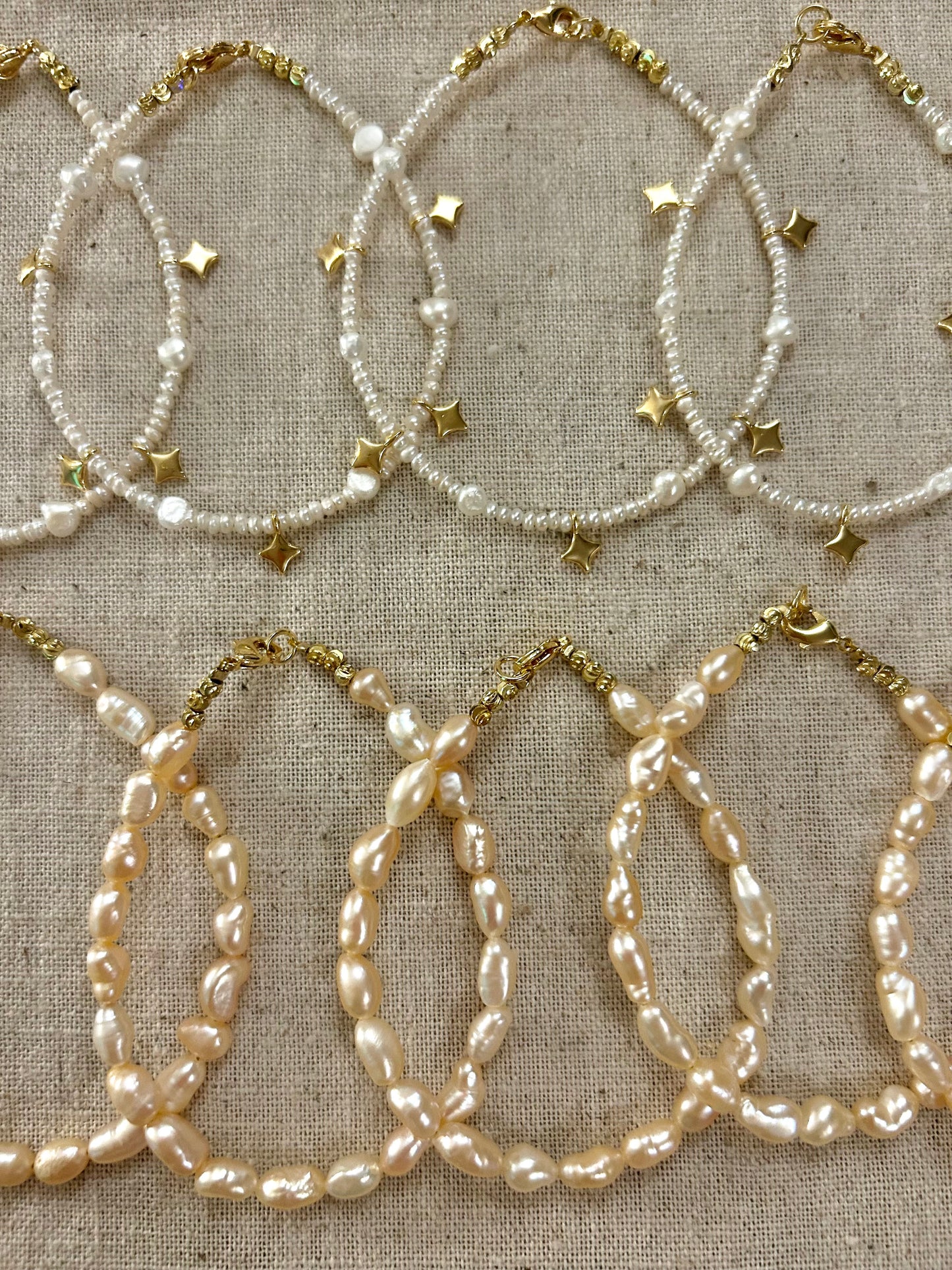 PINK NUGGET FRESHWATER PEARL BEADED BRACELET IN 18K GOLD