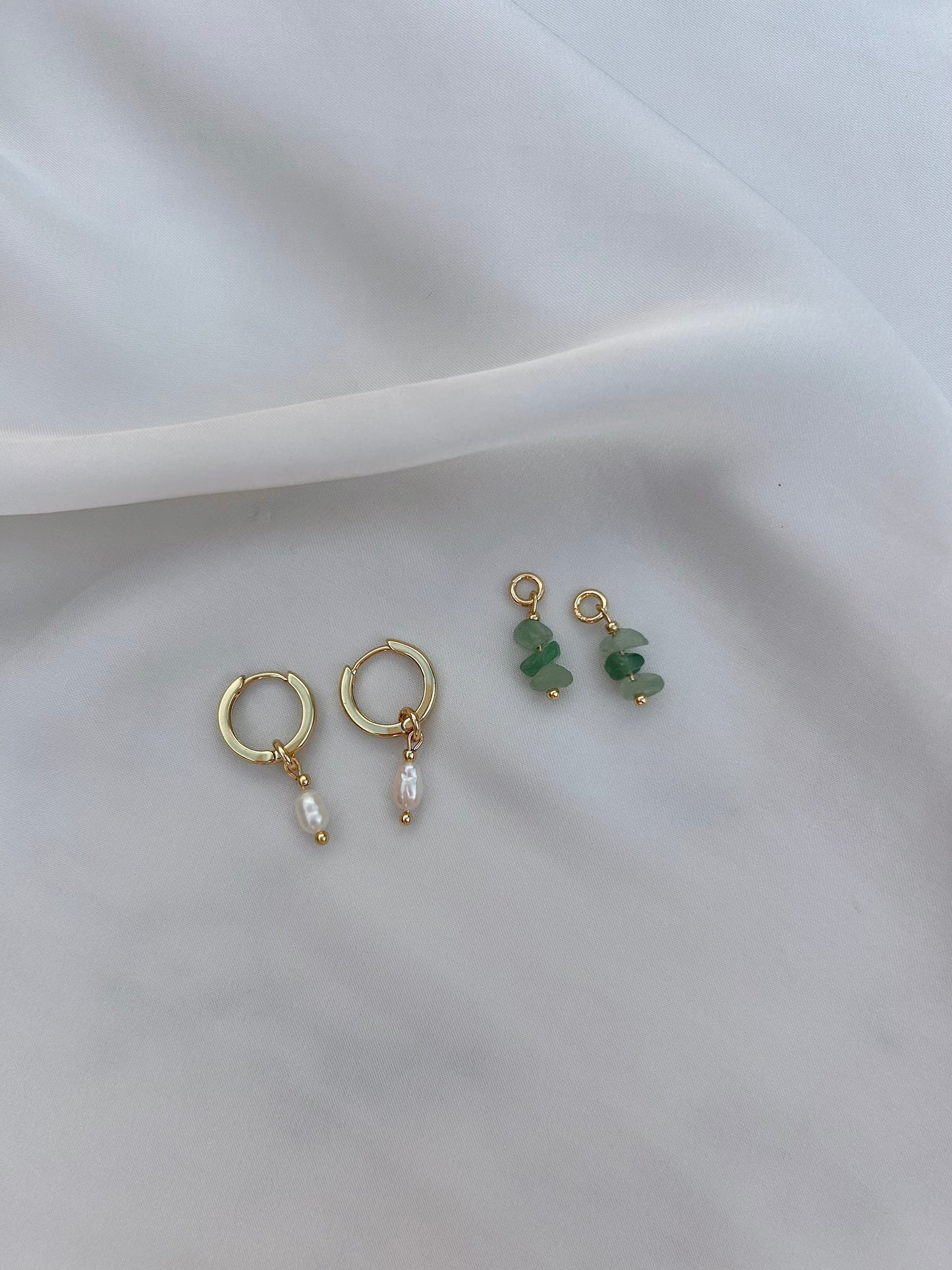 ROSA DETACHABLE CHARM HUGGIE EARRINGS