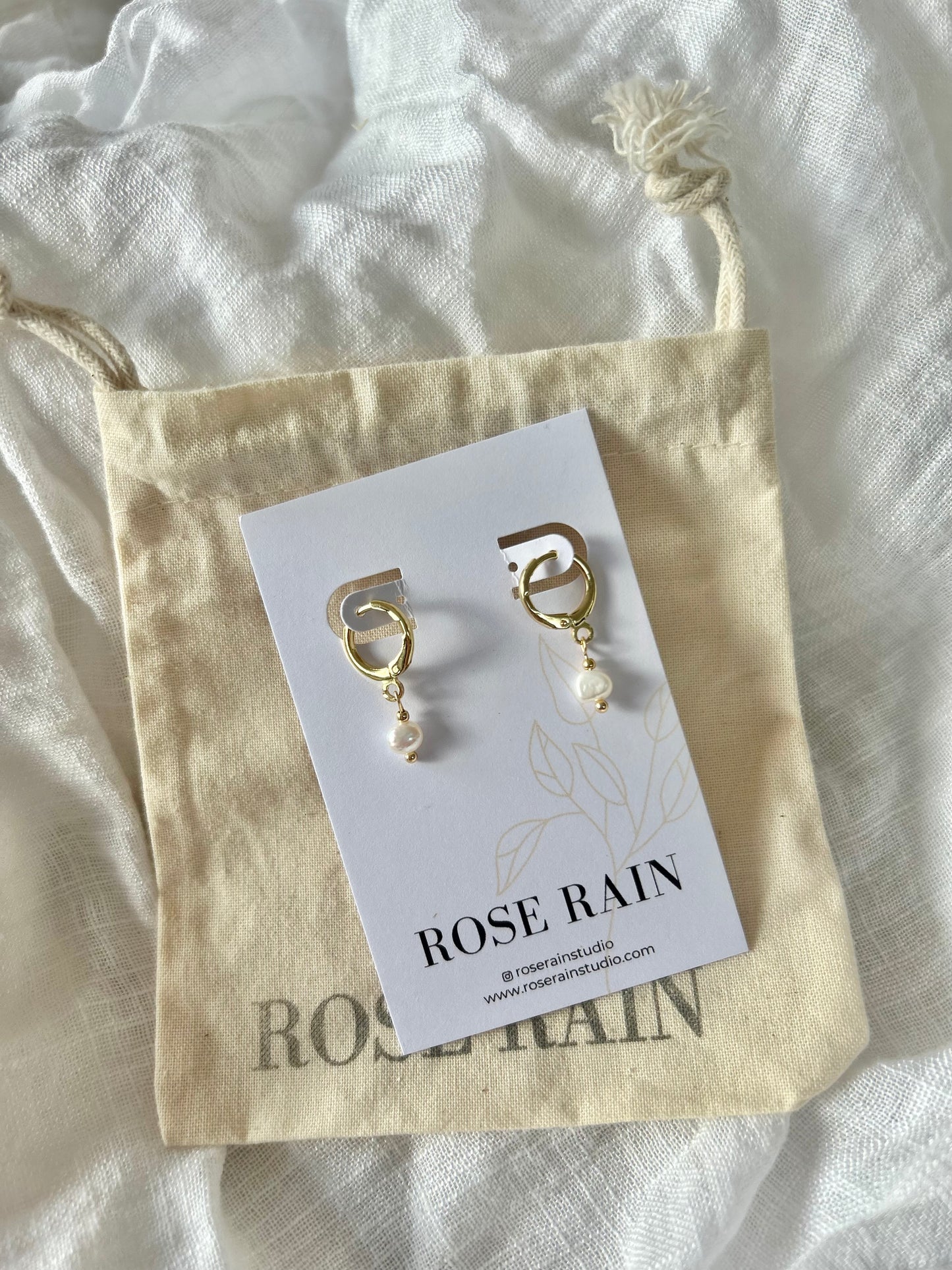 CLIP ON TINY FRESHWATER PEARL HUGGIE EARRINGS IN 18K GOLD