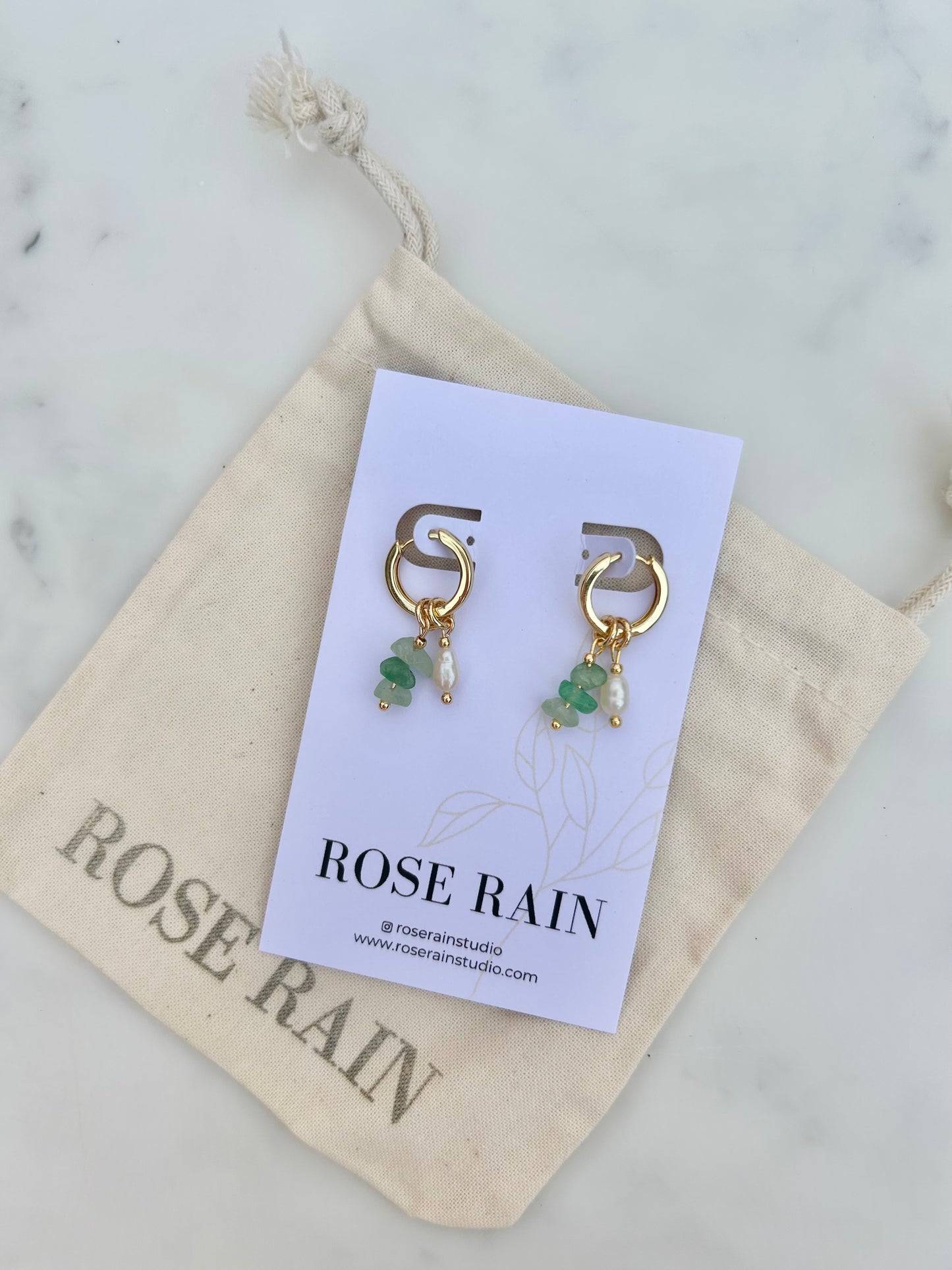 ROSA DETACHABLE CHARM HUGGIE EARRINGS