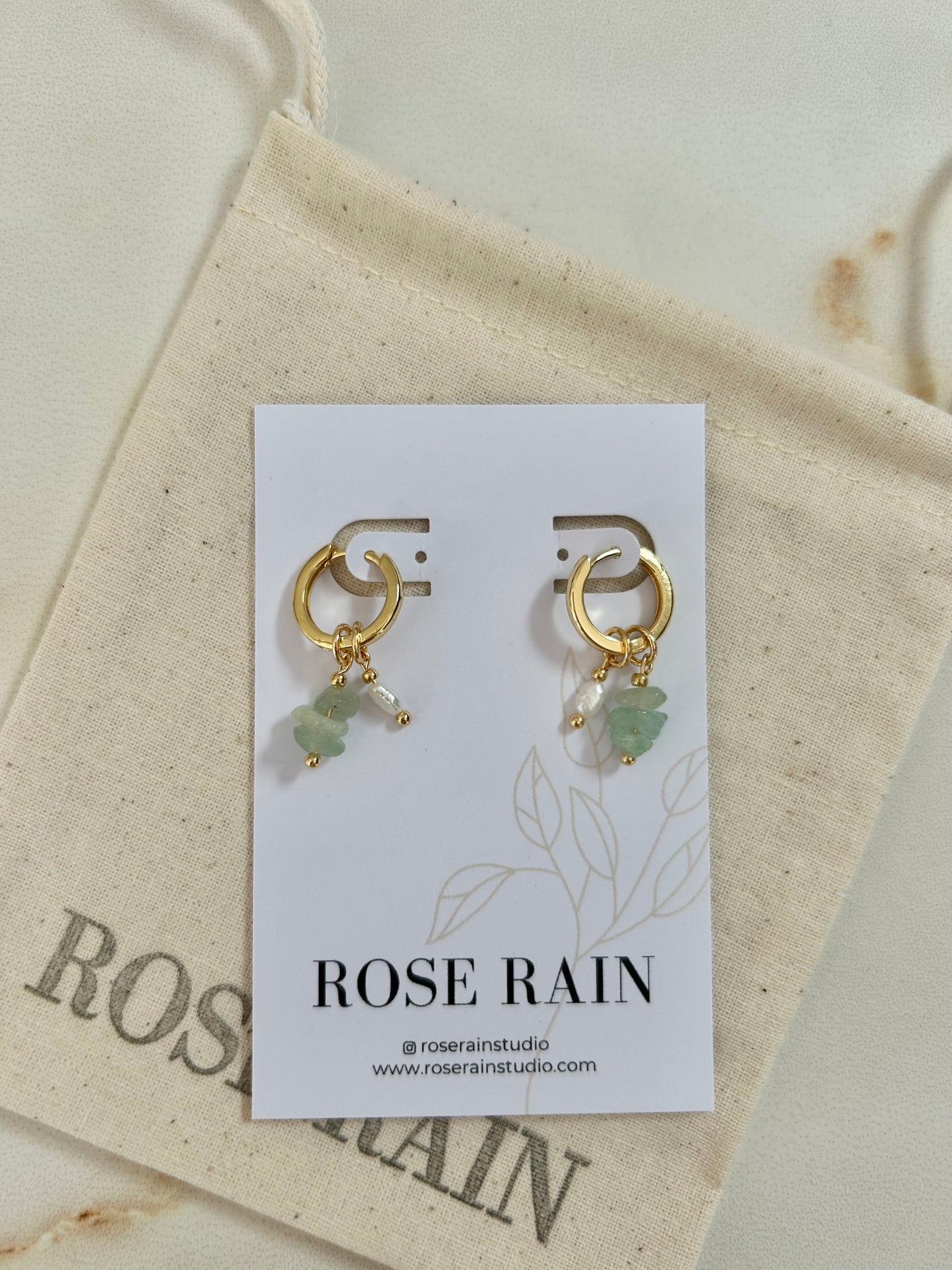 ROSA DETACHABLE CHARM HUGGIE EARRINGS