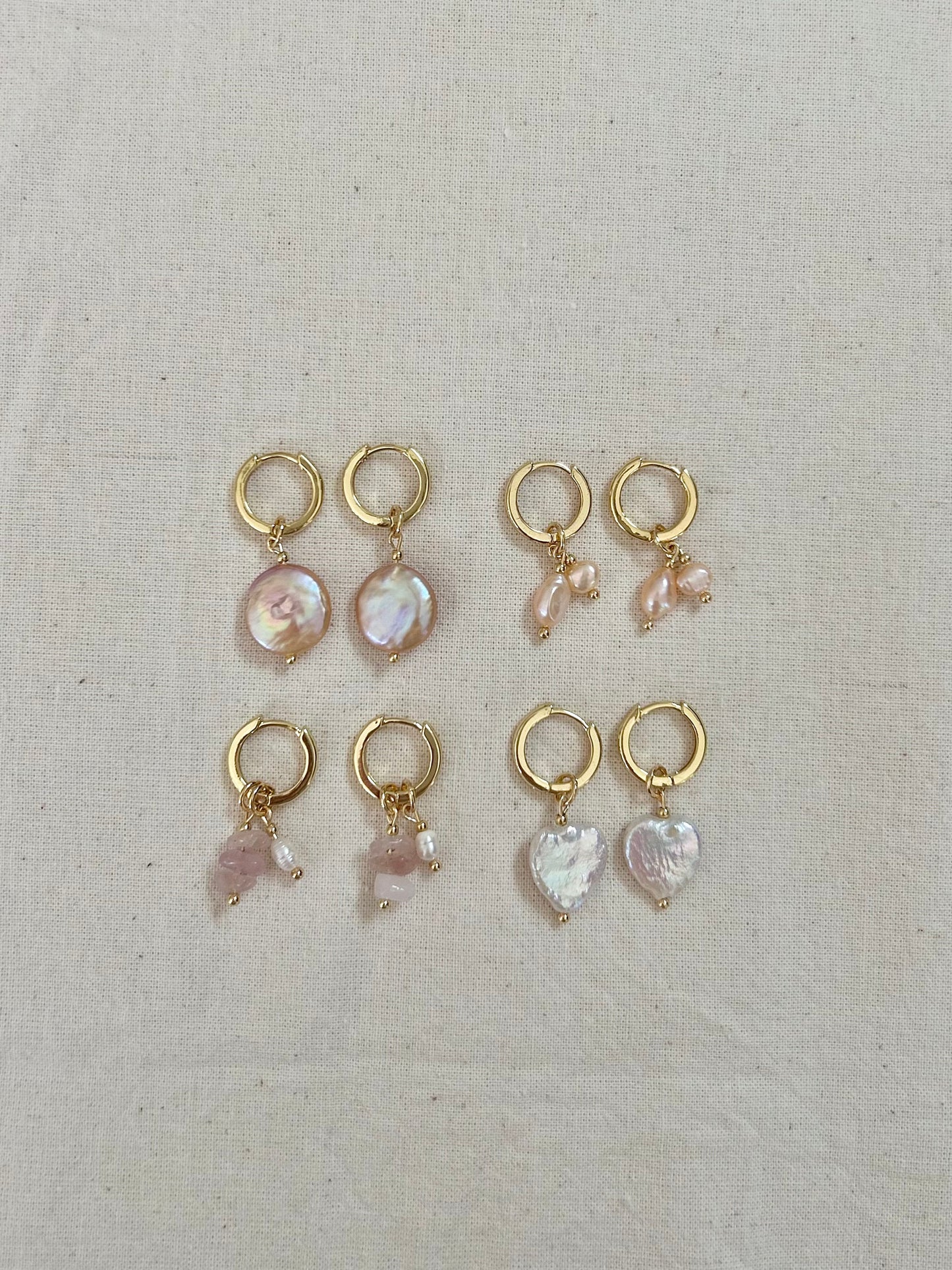 ROSA DETACHABLE CHARM HUGGIE EARRINGS IN 18K GOLD