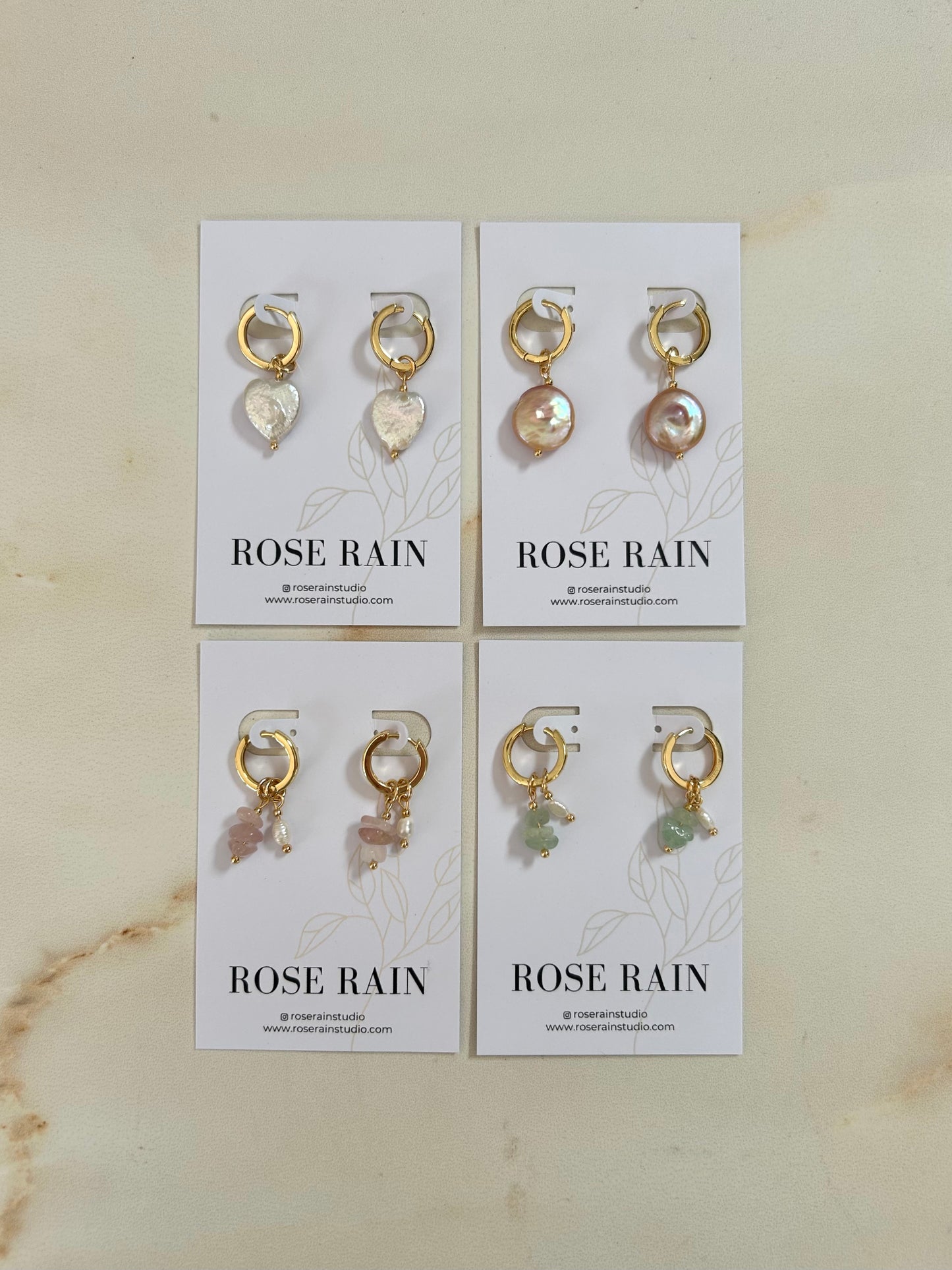 ROSA DETACHABLE CHARM HUGGIE EARRINGS