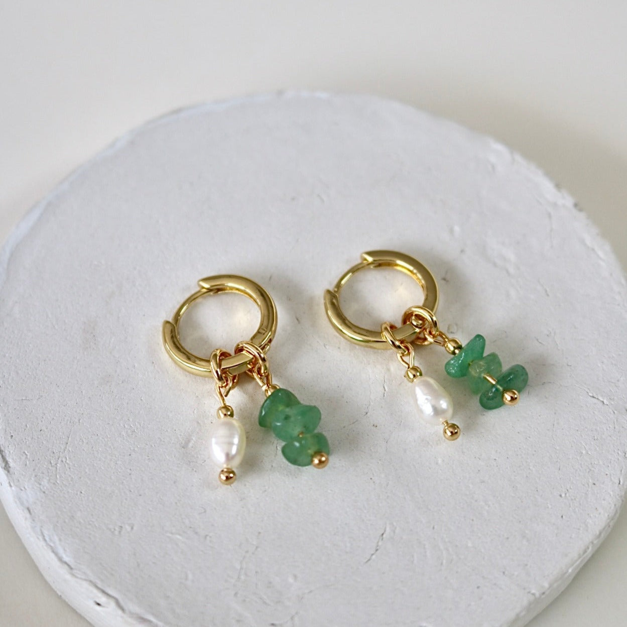 ROSA DETACHABLE CHARM HUGGIE EARRINGS