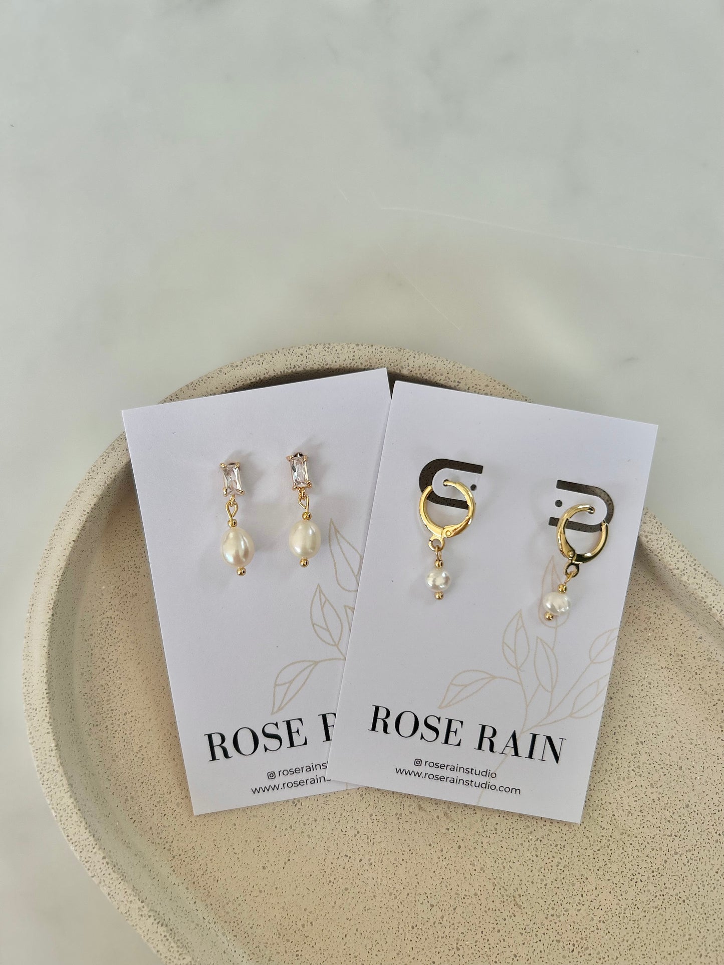 DARCIE FRESHWATER PEARL STUDS IN 18K GOLD