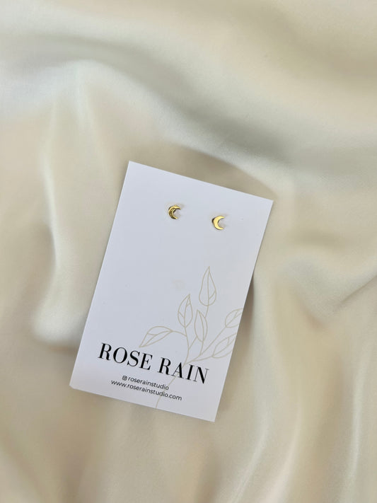 MOON STUD EARRINGS IN 18K GOLD