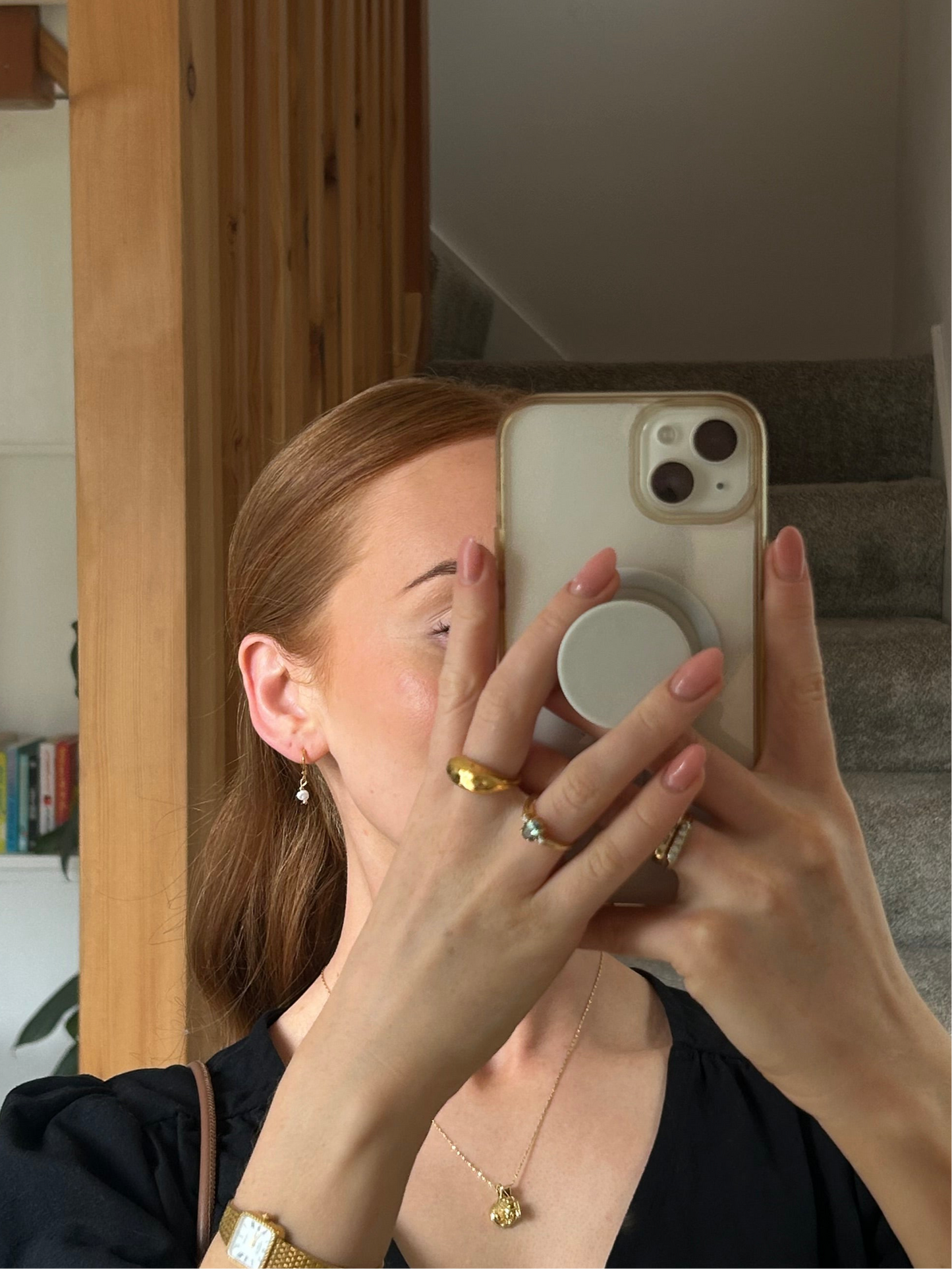 CLIP ON TINY FRESHWATER PEARL HUGGIE EARRINGS IN 18K GOLD