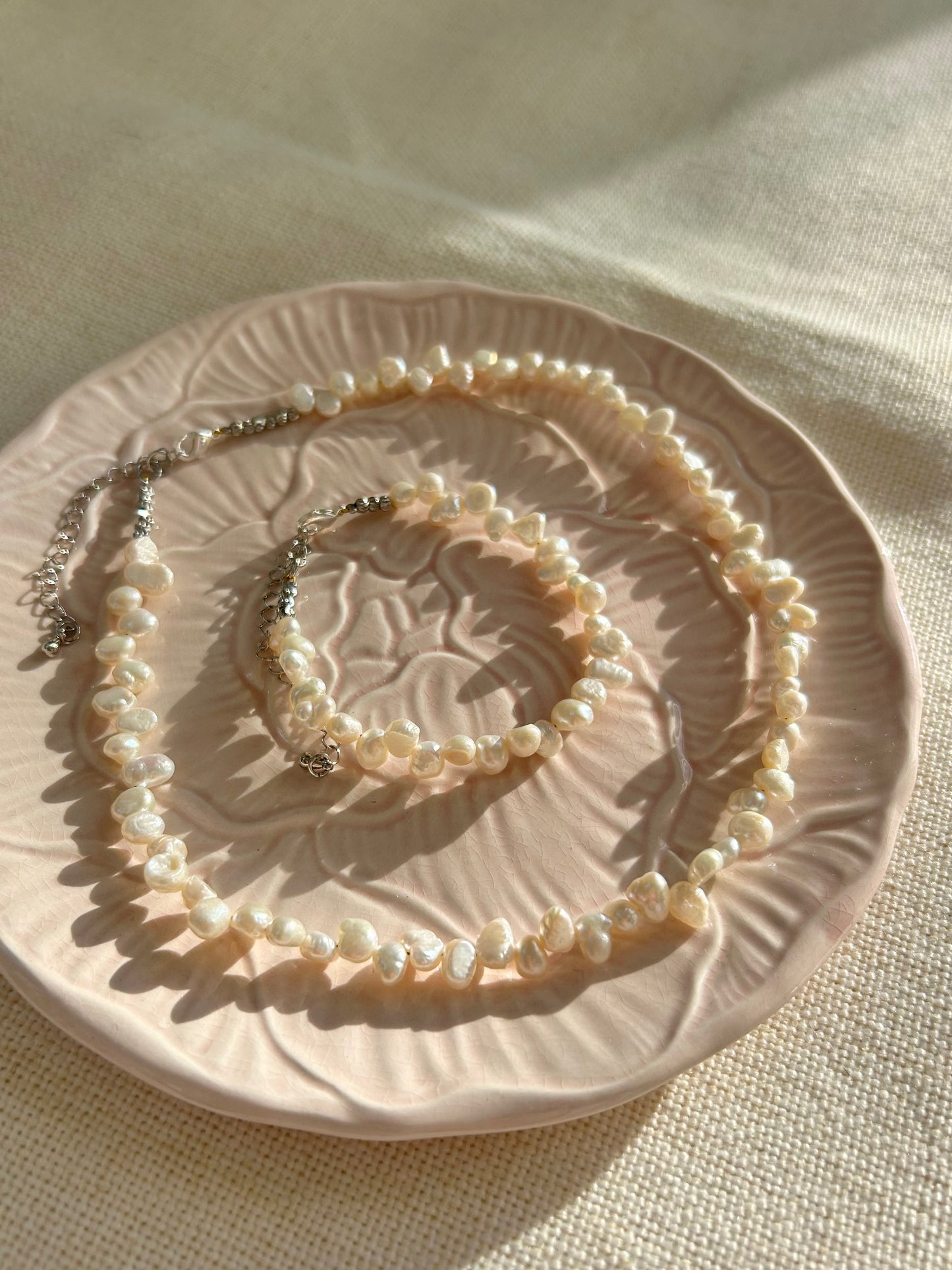 ETTA FRESHWATER PEARL NECKLACE IN PLATINUM