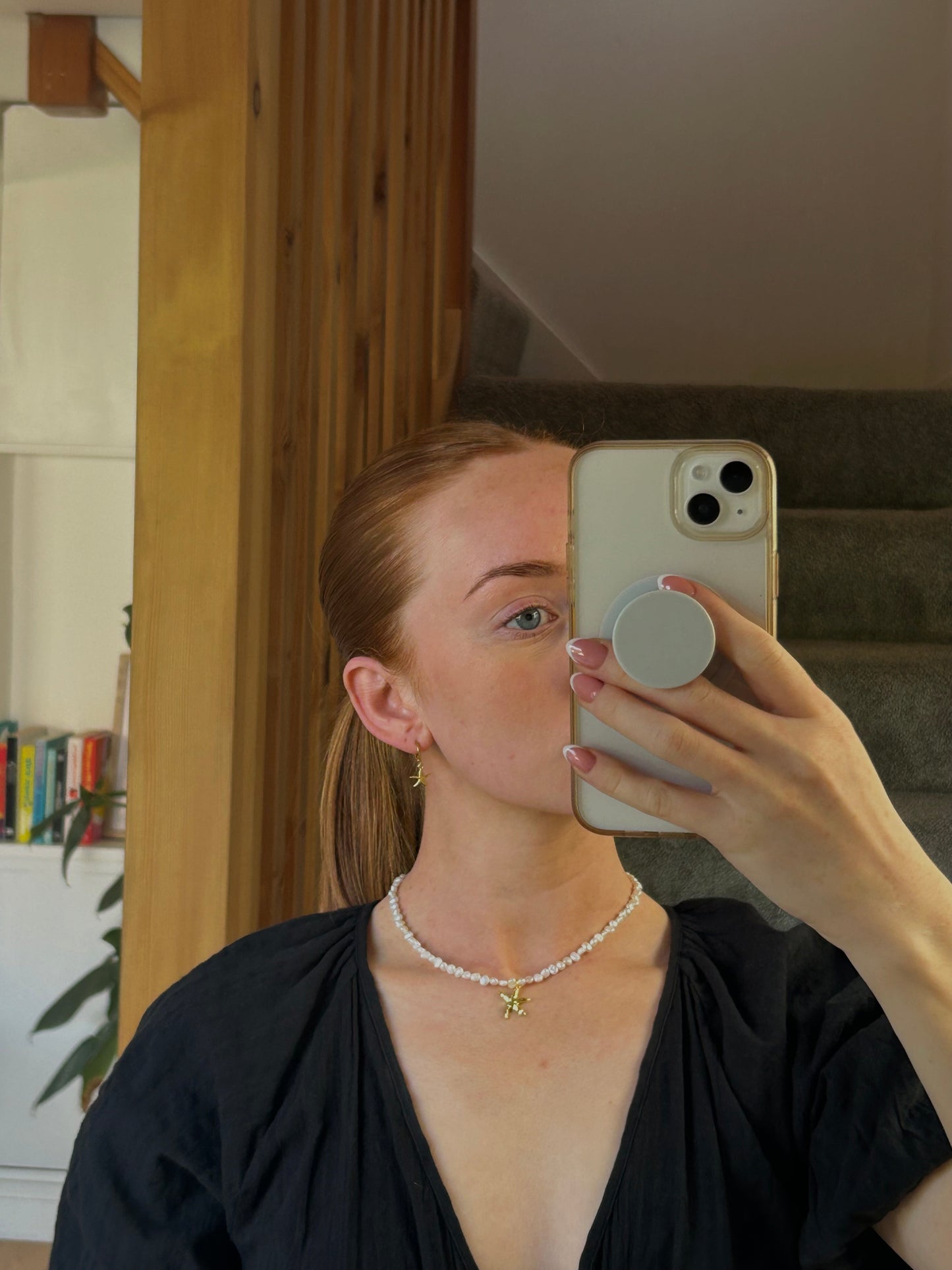 STARFISH FRESHWATER PEARL NECKLACE IN 18K GOLD