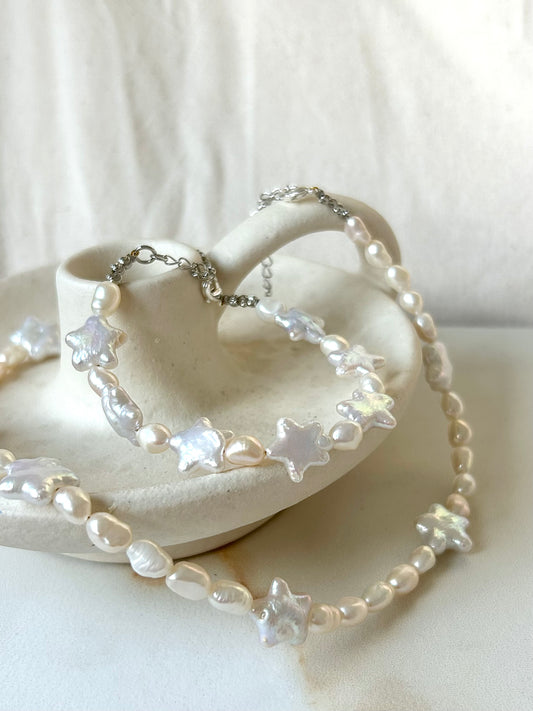 STAR FRESHWATER PEARL BRACELET IN PLATINUM