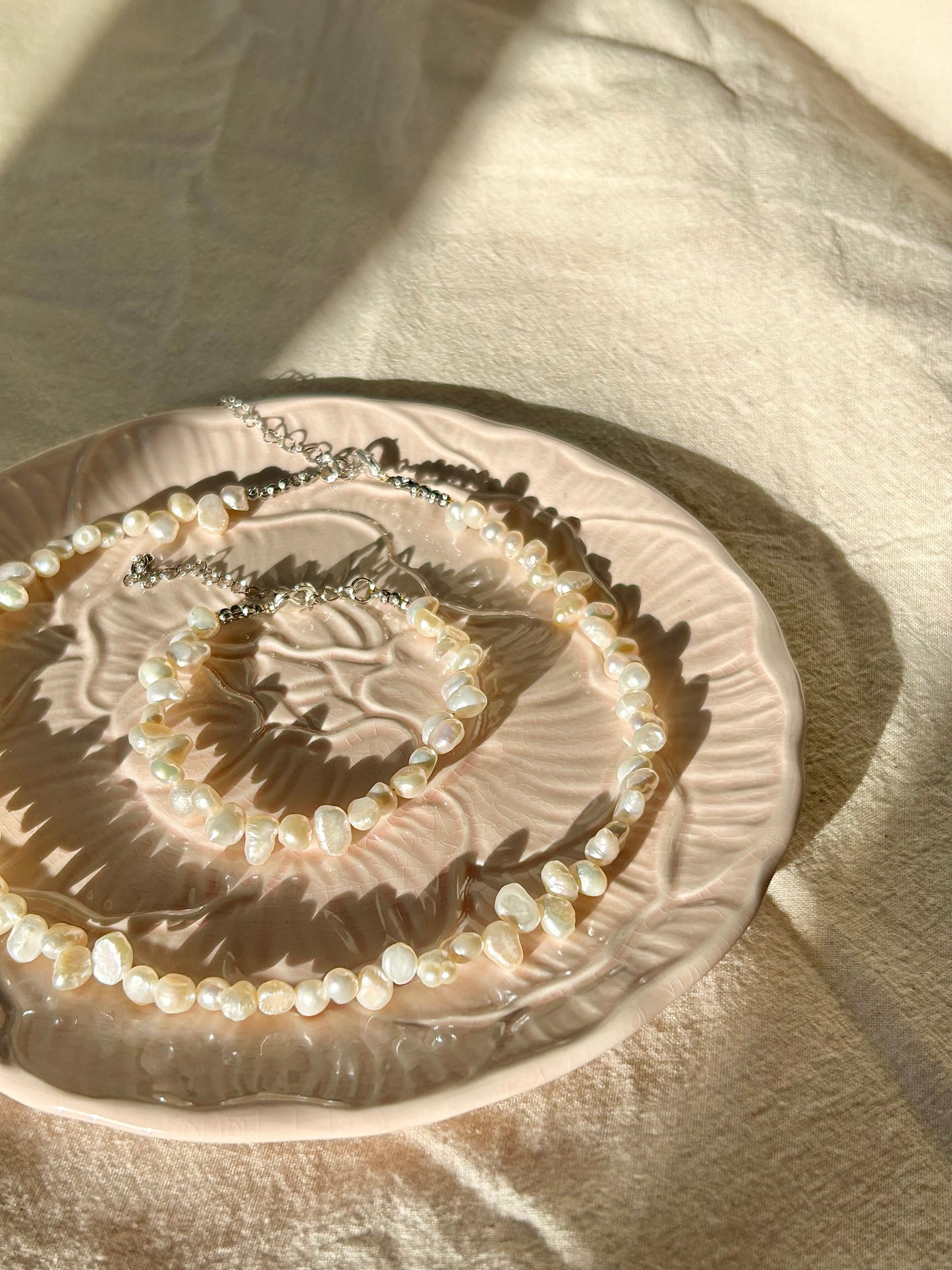 ETTA FRESHWATER PEARL NECKLACE IN PLATINUM