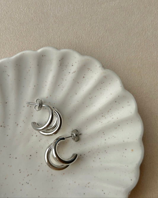 SIENA CHUNKY HOOPS IN PLATINUM