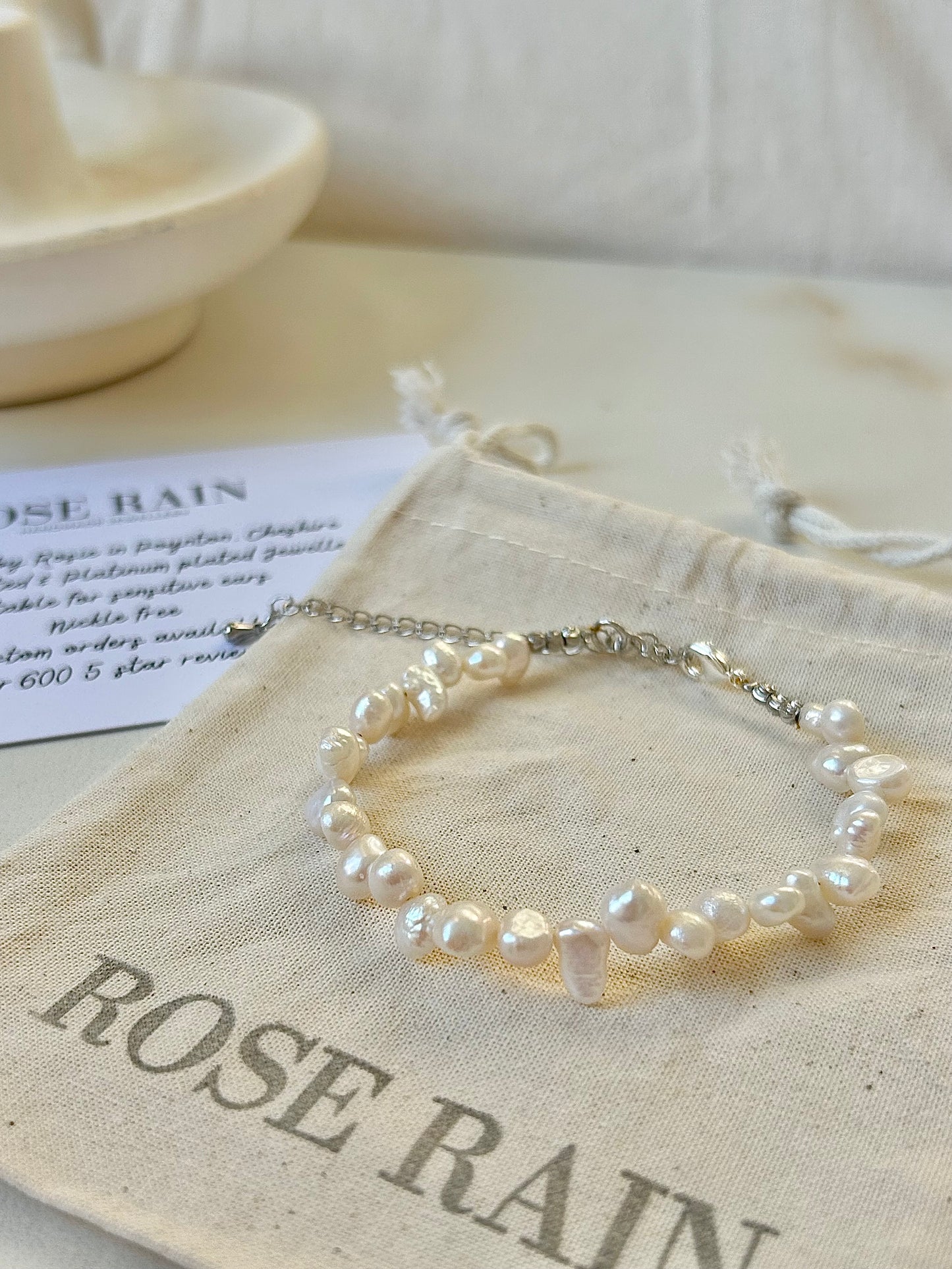 ETTA FRESHWATER PEARL BRACELET IN PLATINUM