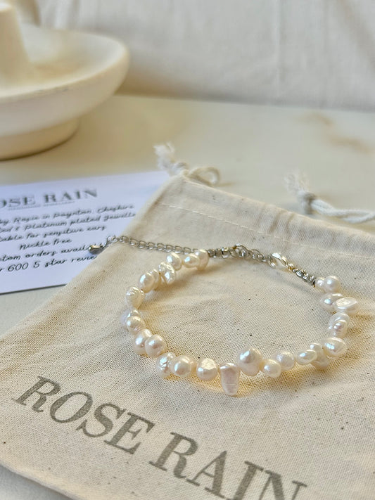 ETTA FRESHWATER PEARL BRACELET IN PLATINUM
