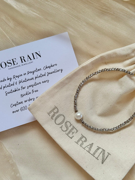 CORA BEADED BRACELET IN PLATINUM