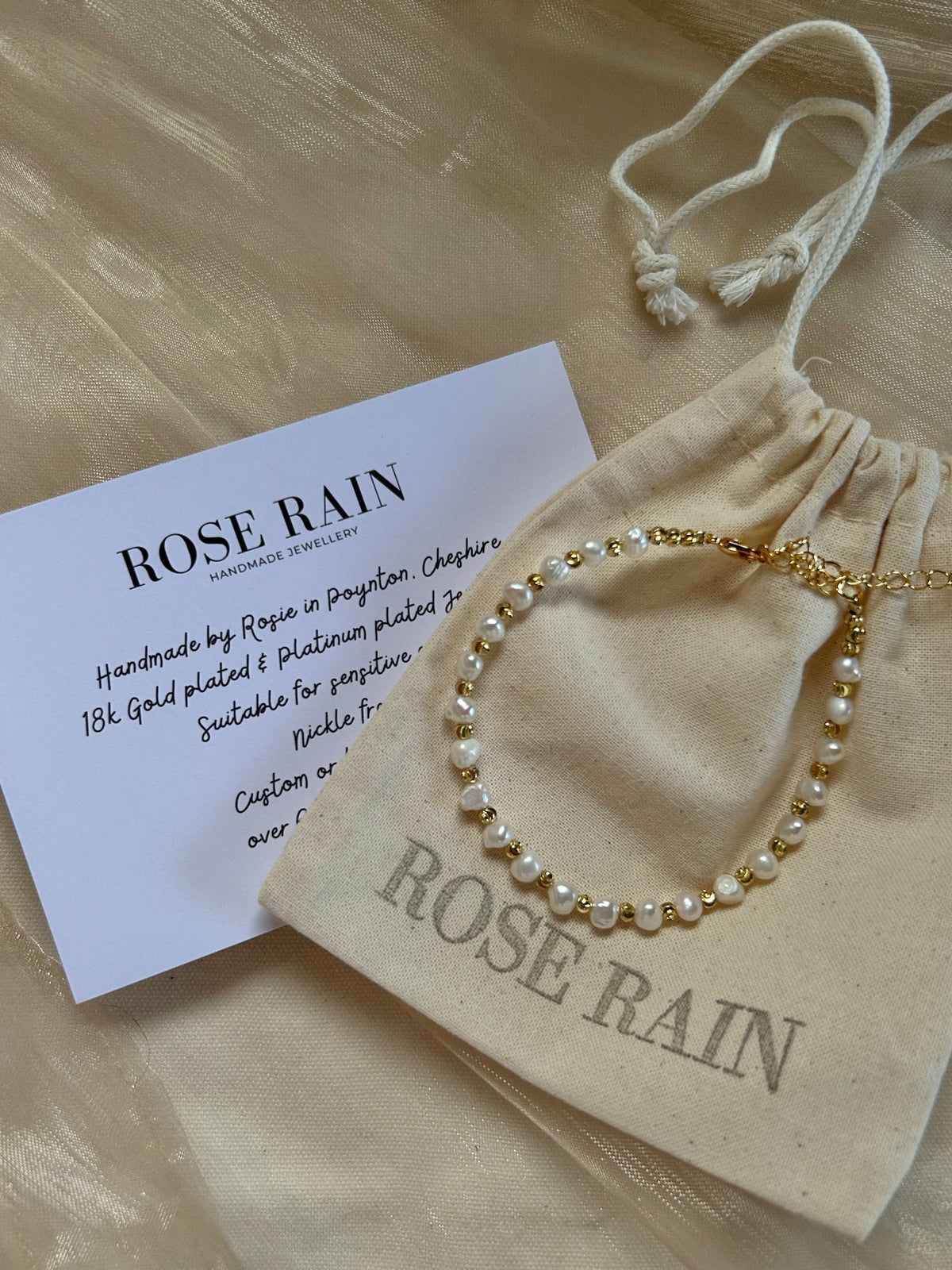 NOVA PEARL BEADED BRACELET IN 18K GOLD