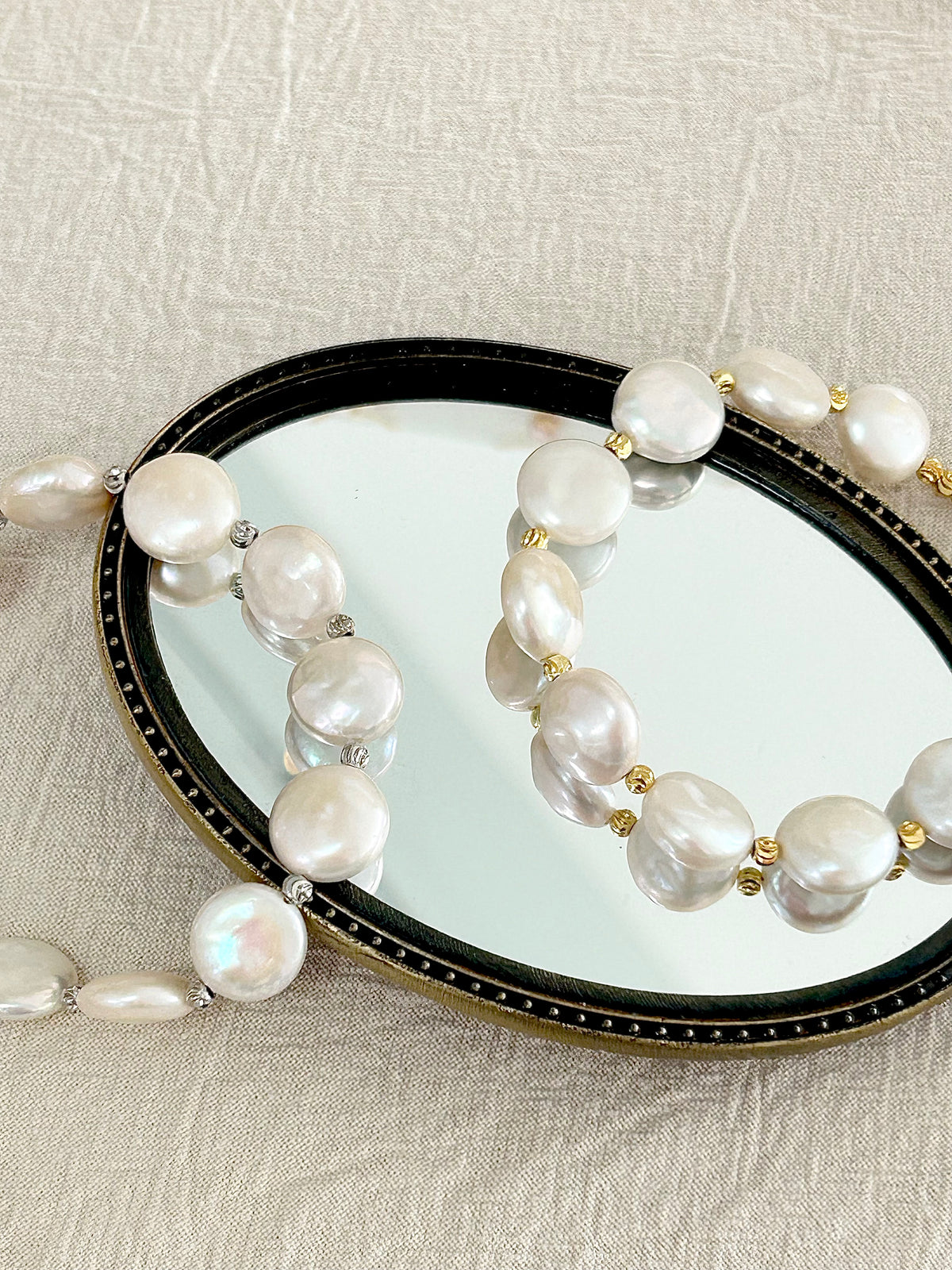 MAE FRESHWATER PEARL BRACELET IN PLATINUM