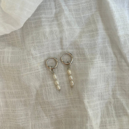 MOLLIE DETACHABLE CHARM EARRINGS IN PLATINUM