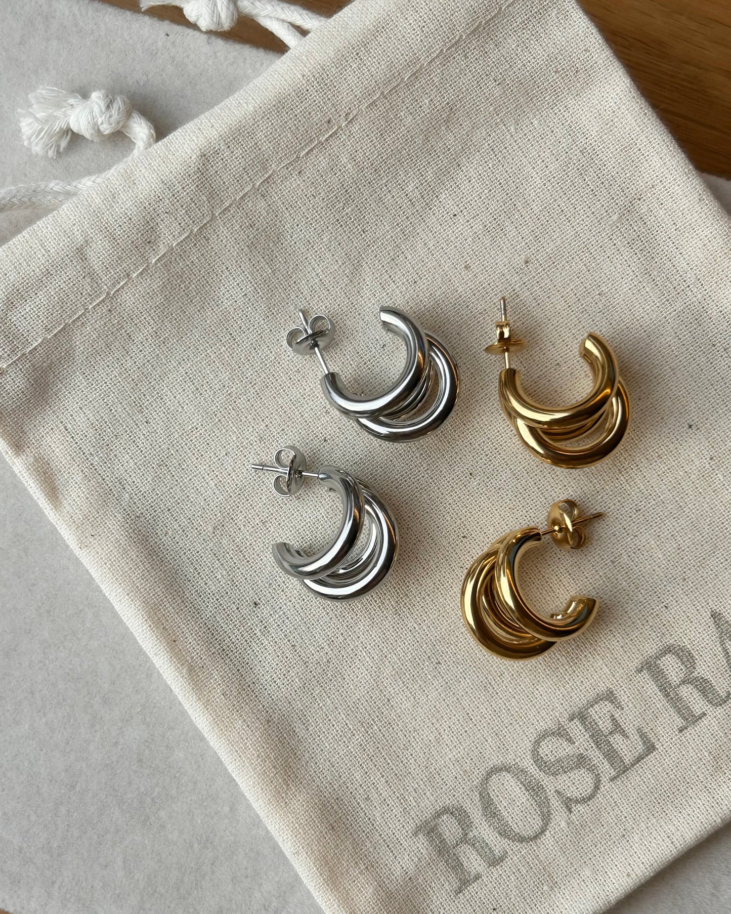 SIENA CHUNKY HOOPS IN 18K GOLD