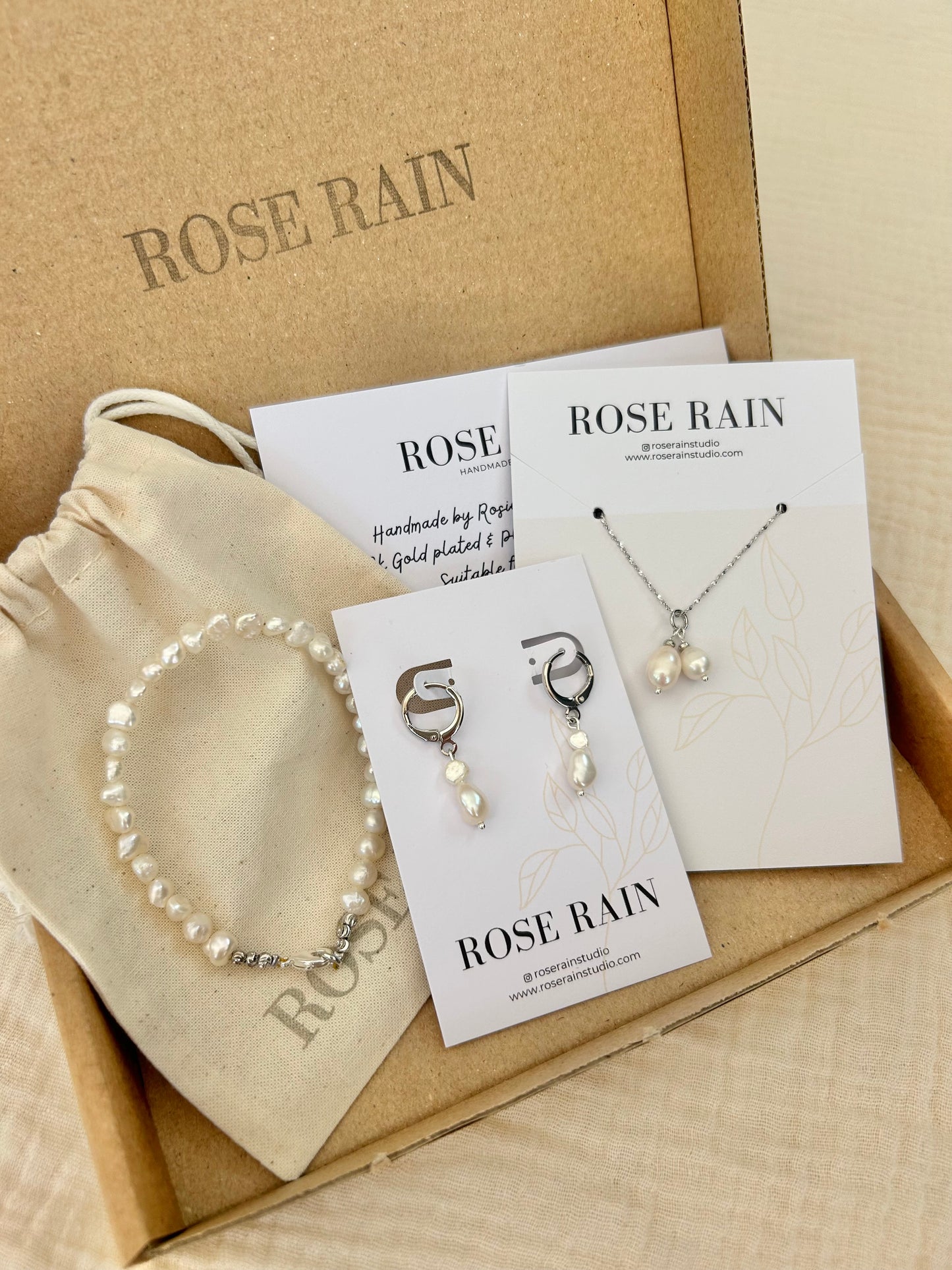 DOUBLE FRESH WATER PEARL NECKLACE IN PLATINUM