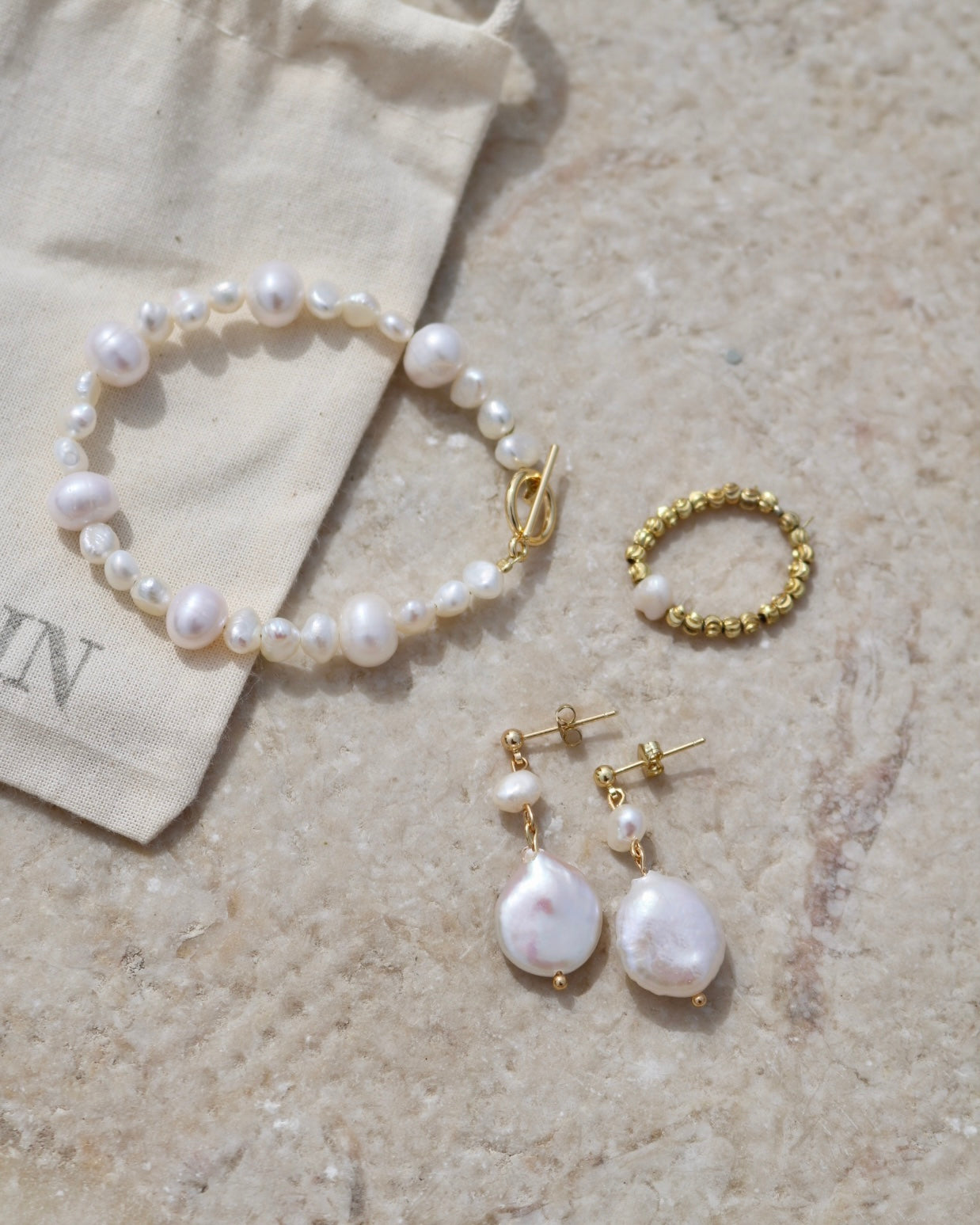 CALLIE PEARL BEADED BRACELET IN 18K GOLD