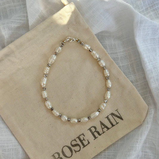 NOVA LARGE PEARL BEADED BRACELET IN PLATINUM