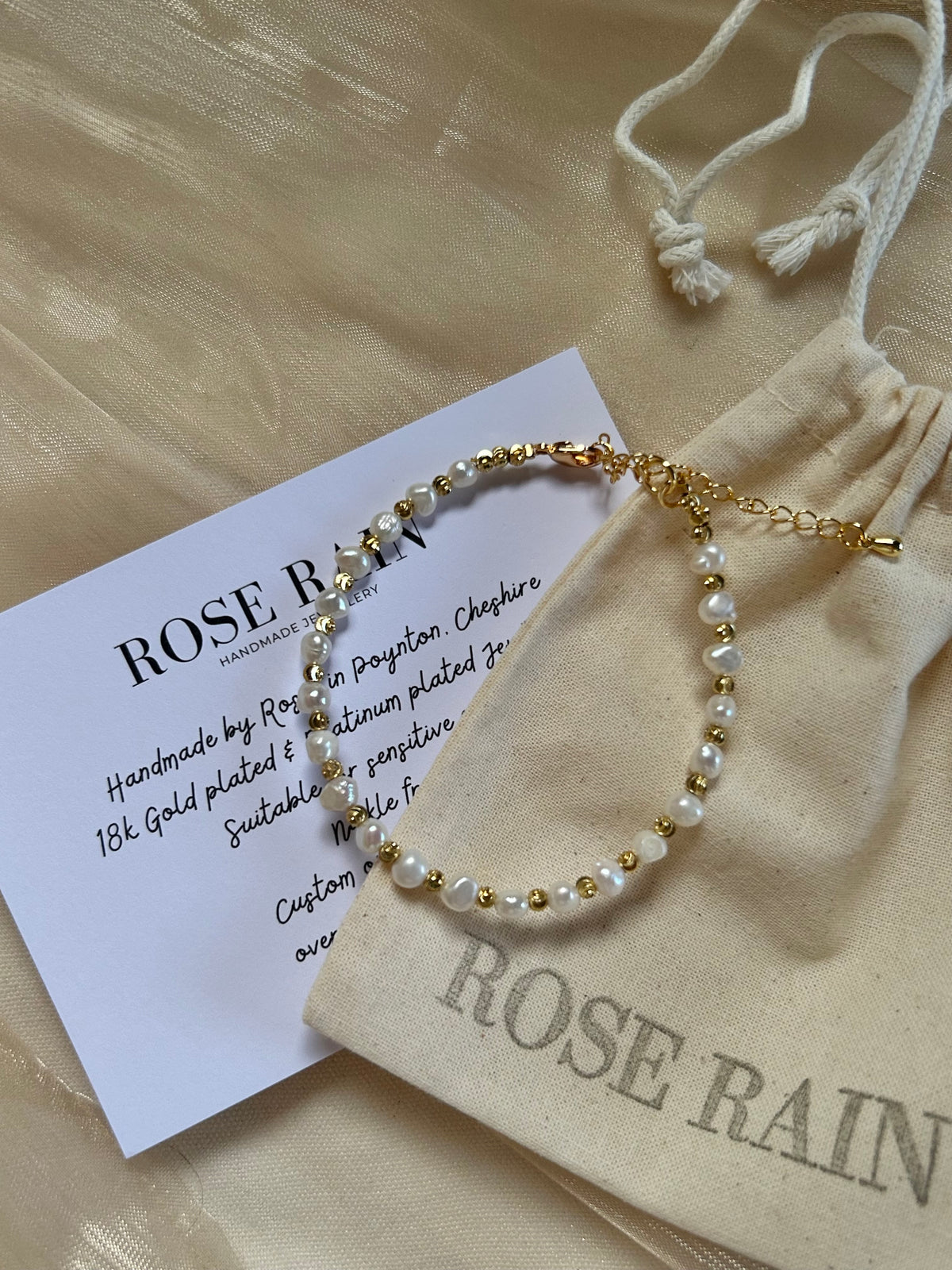 NOVA PEARL BEADED BRACELET IN 18K GOLD