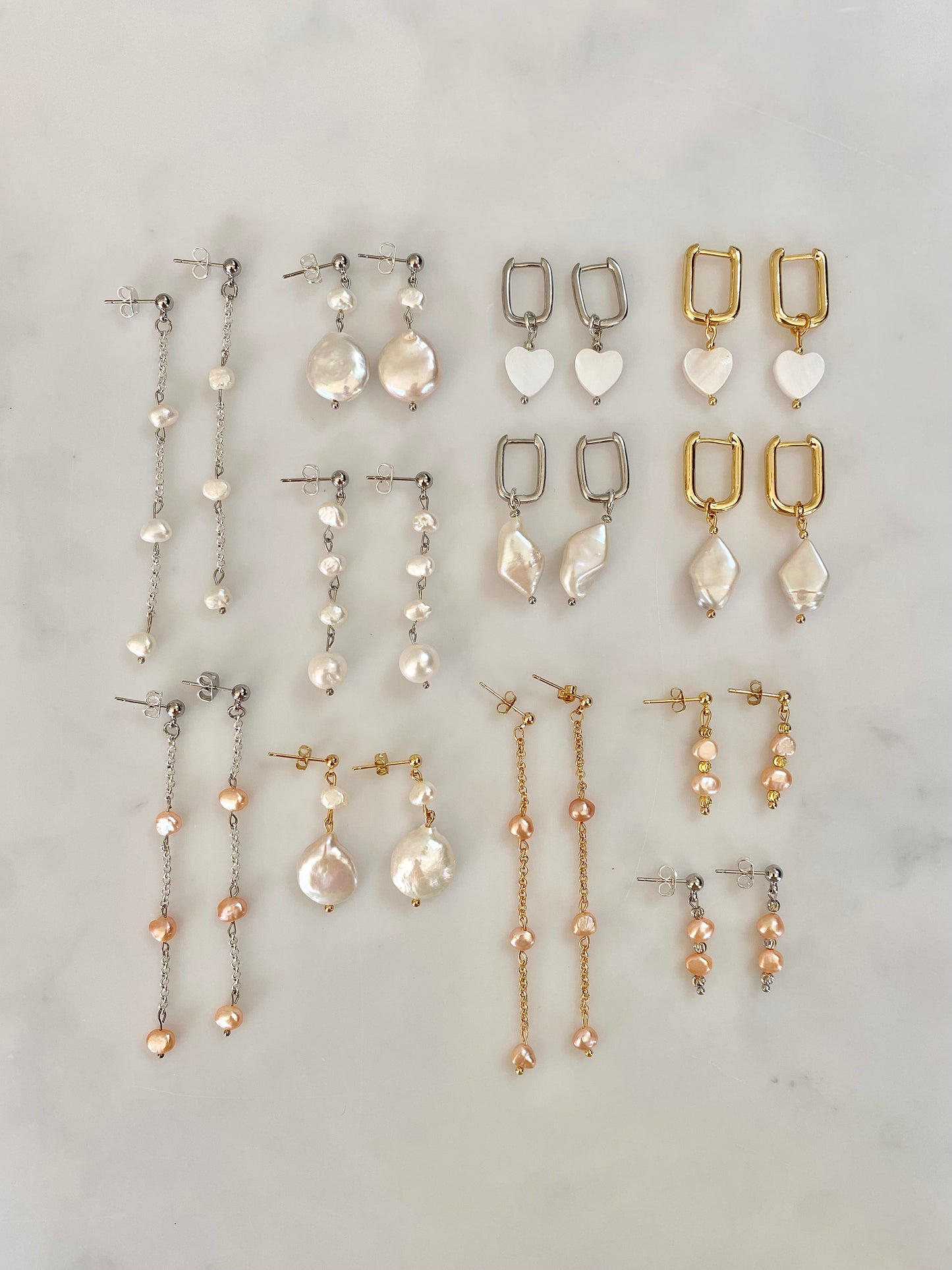 ASTRID FRESHWATER PEARL STUDS IN PLATINUM