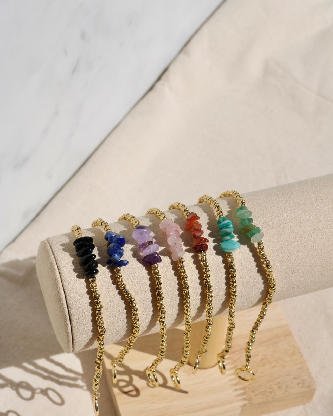 TOURMALINE BEADED BRACELET IN 18K GOLD