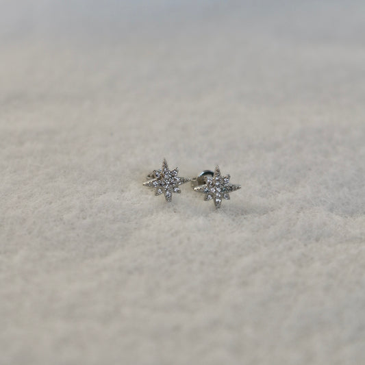 STAR STUD EARRINGS IN PLATINUM