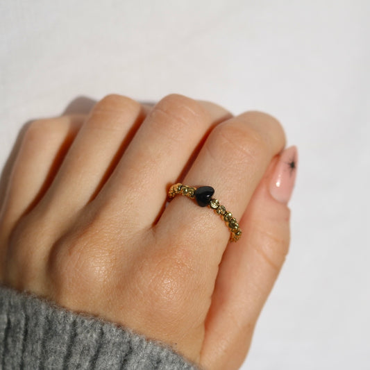 TOURMALINE BEAD RING IN 18K GOLD