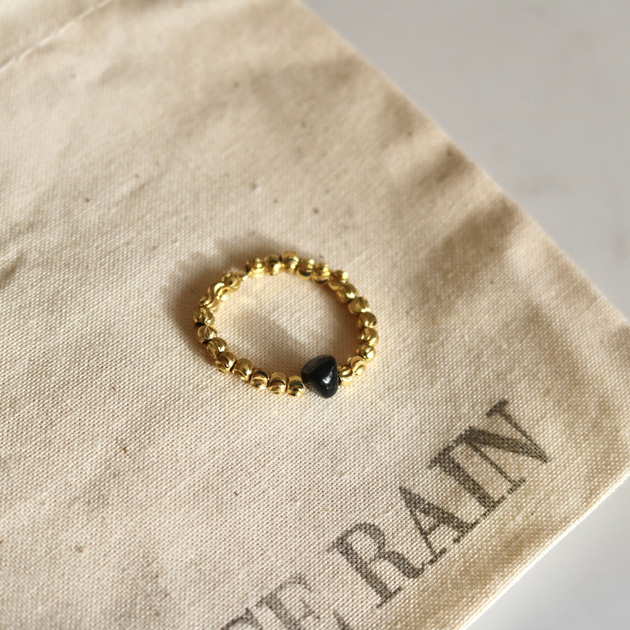 TOURMALINE BEAD RING IN 18K GOLD