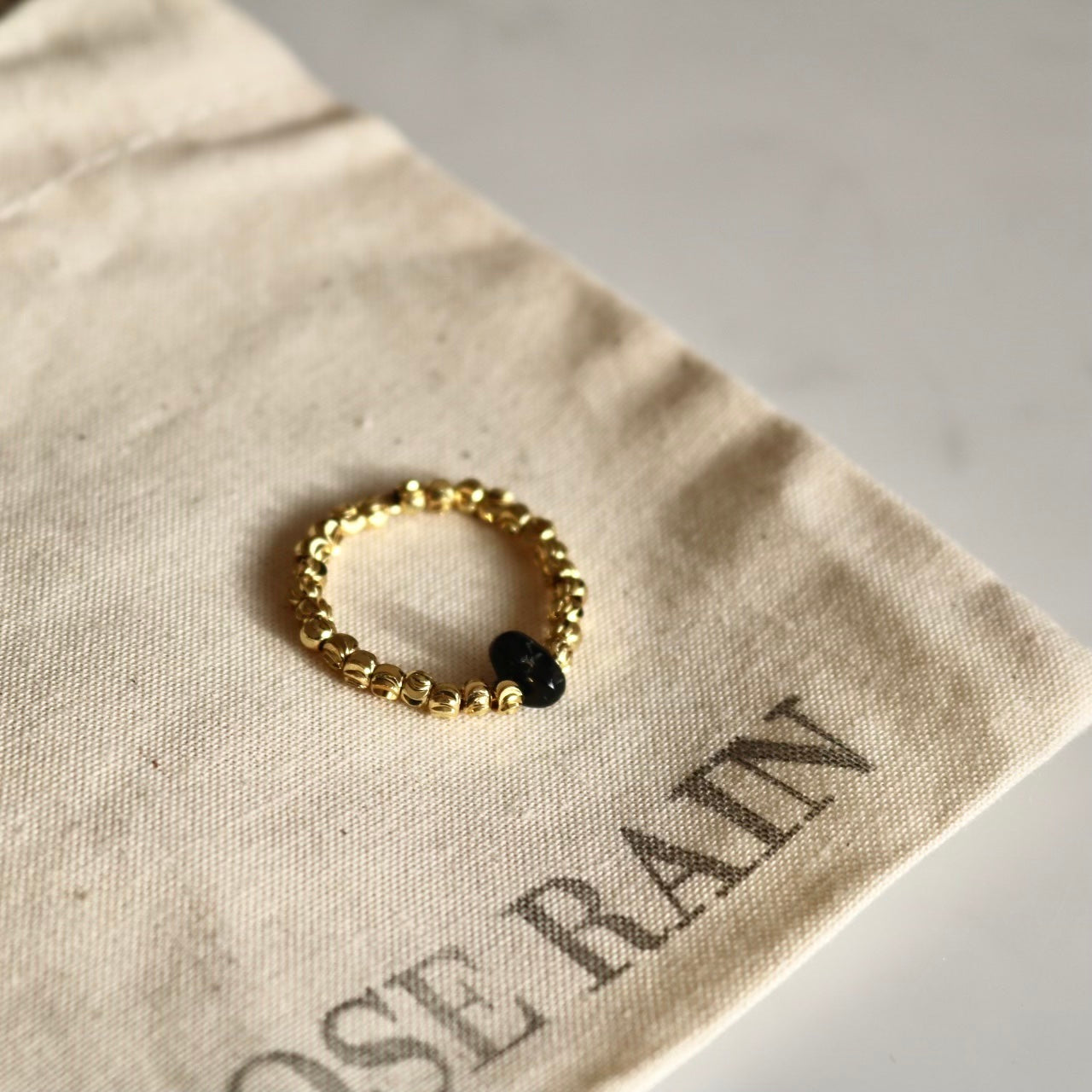 TOURMALINE BEAD RING IN 18K GOLD