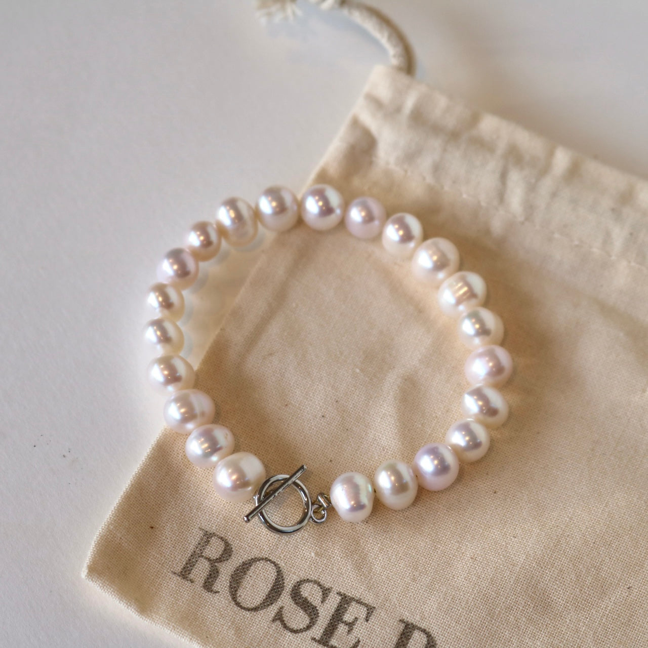 ISLAND FRESHWATER PEARL BEADED BRACELET IN PLATINUM