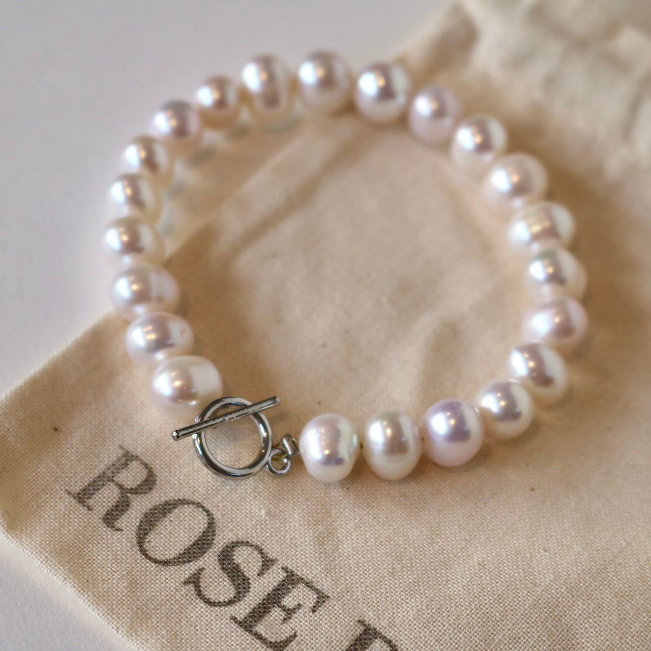 ISLAND FRESHWATER PEARL BEADED BRACELET IN PLATINUM