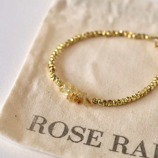 CITRINE BEADED BRACELET IN 18K GOLD