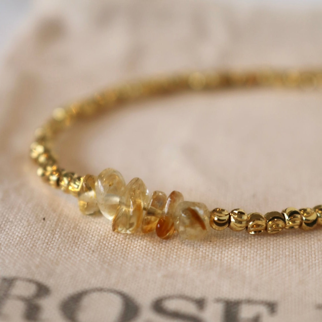 CITRINE BEADED BRACELET IN 18K GOLD