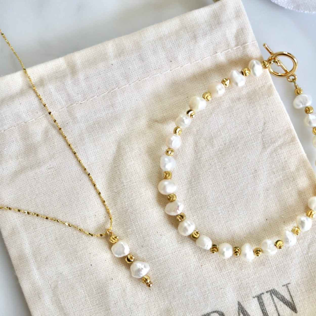 NOVA PEARL BEADED BRACELET IN 18K GOLD