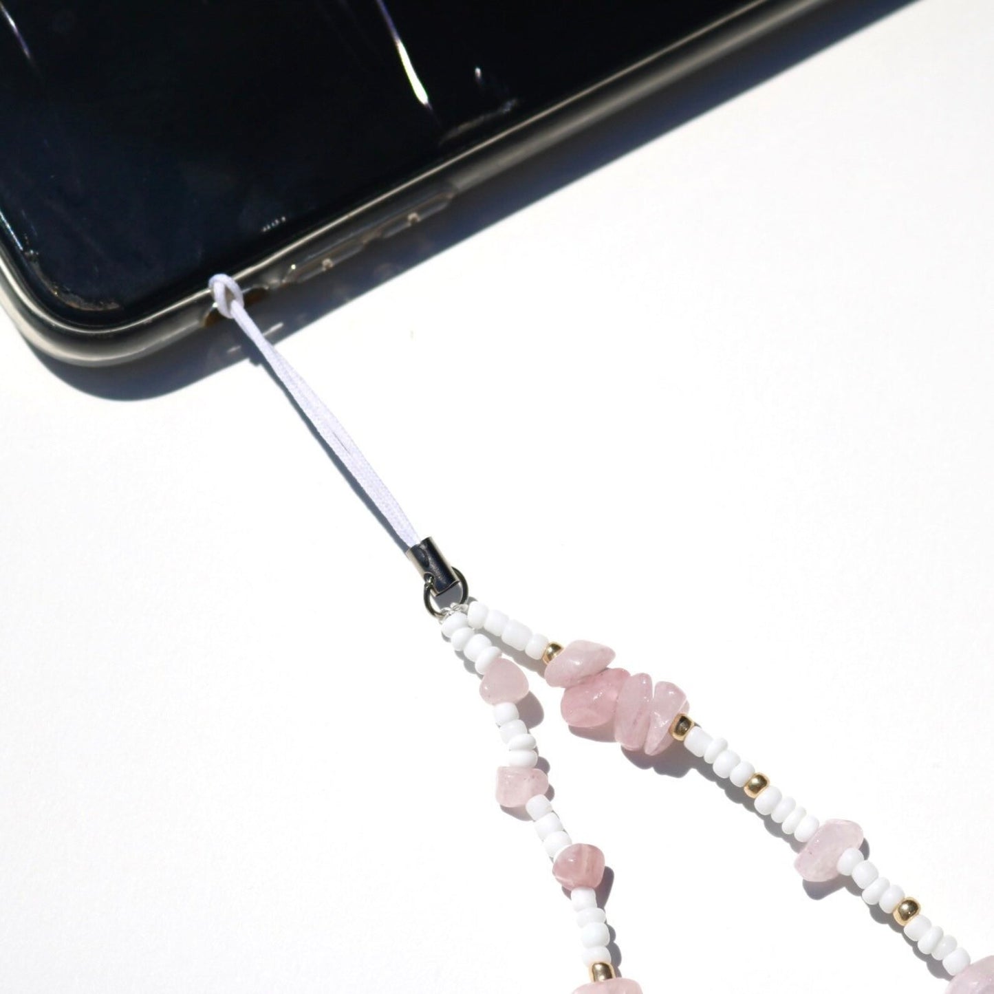 SUMMER DAYS ROSE QUARTZ PHONE CHARM