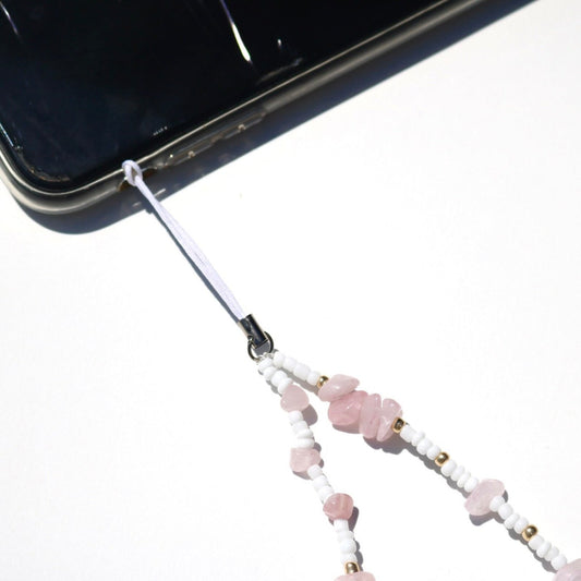 SUMMER DAYS ROSE QUARTZ PHONE CHARM