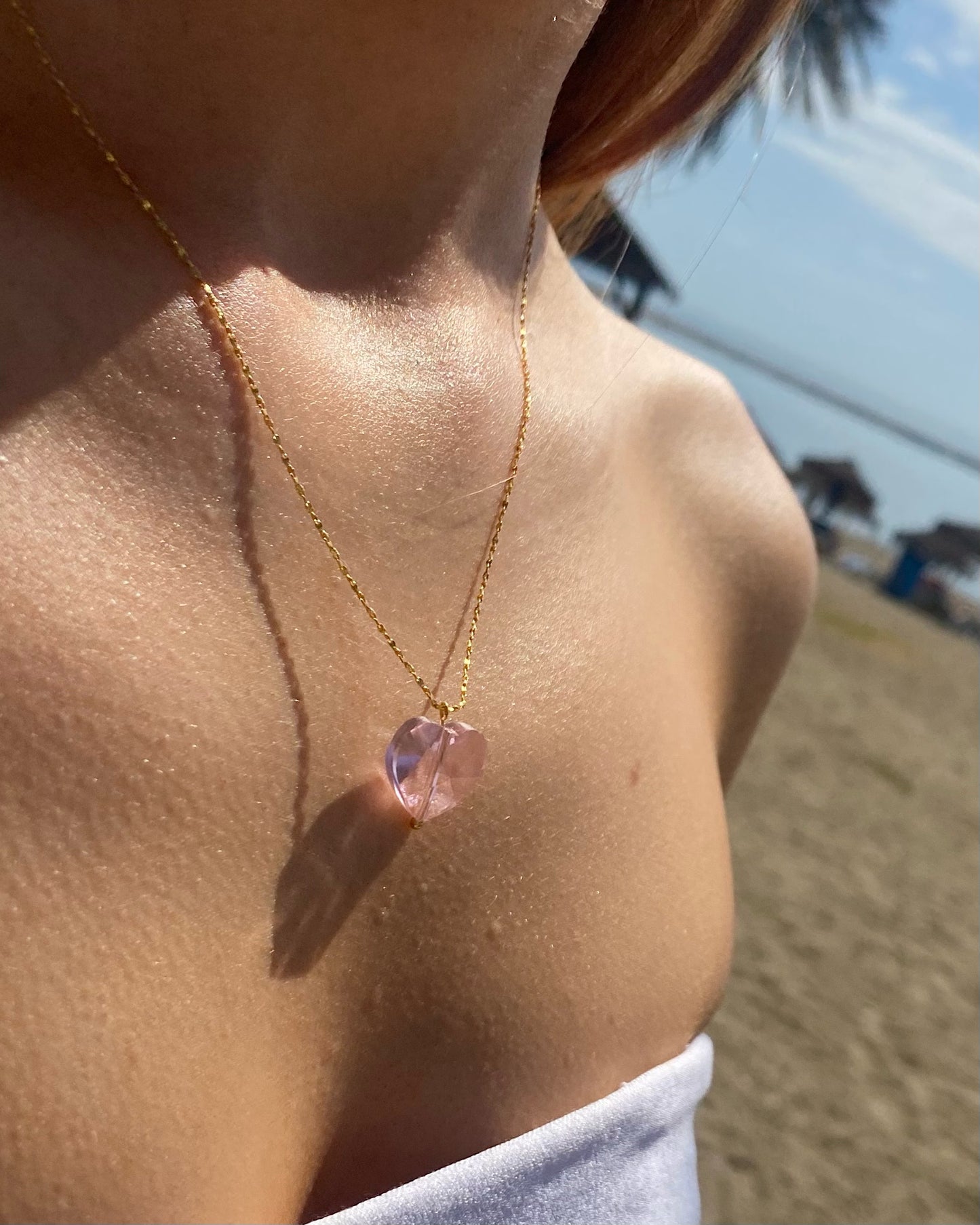 PINK SWEETHEART NECKLACE IN 18K GOLD