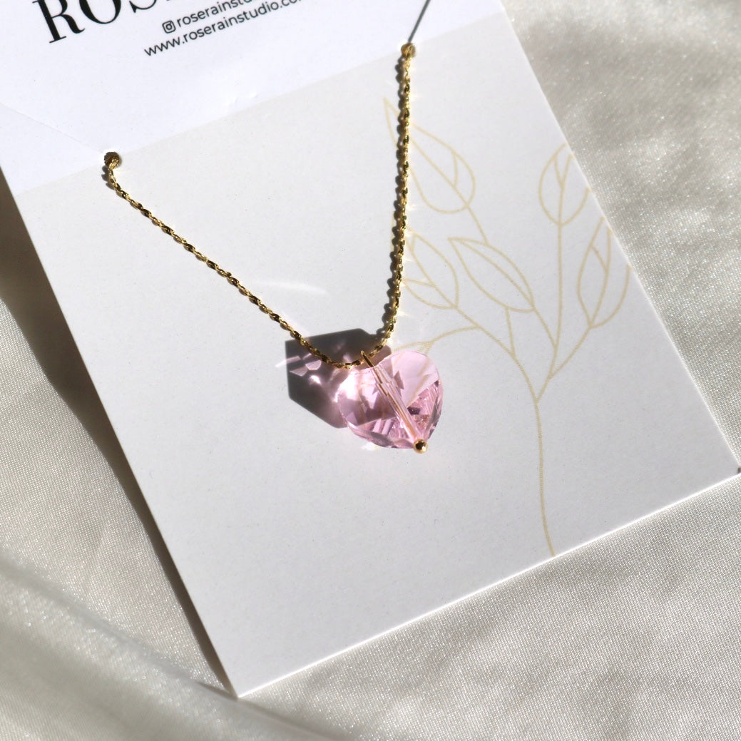 PINK SWEETHEART NECKLACE IN 18K GOLD