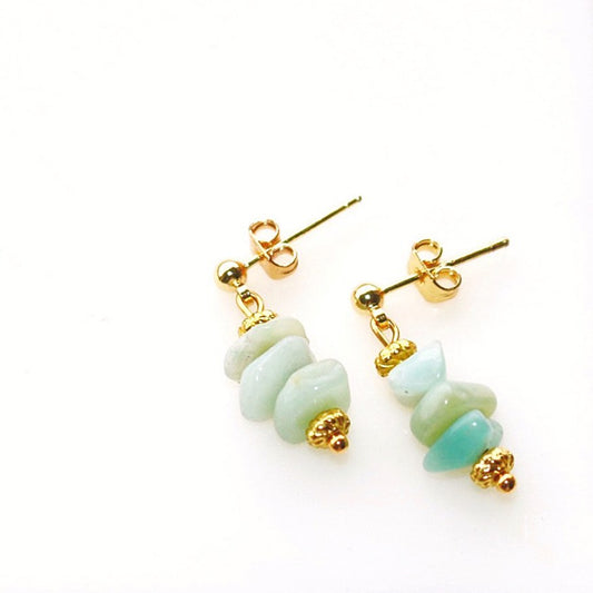 DAISY AMAZONITE STUD EARRINGS IN 18K GOLD