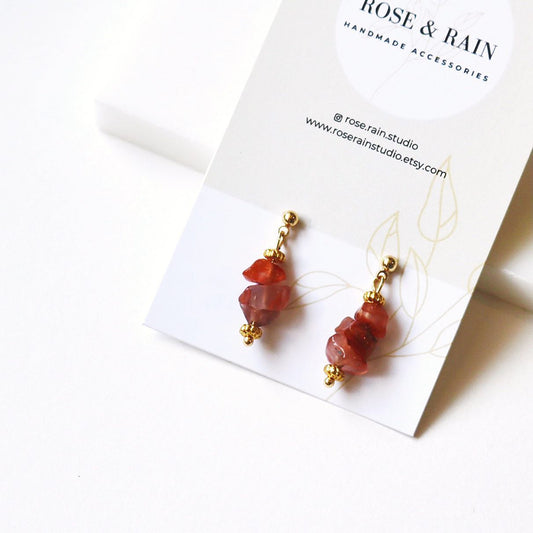 DAISY AGATE STUD EARRINGS IN 18K GOLD